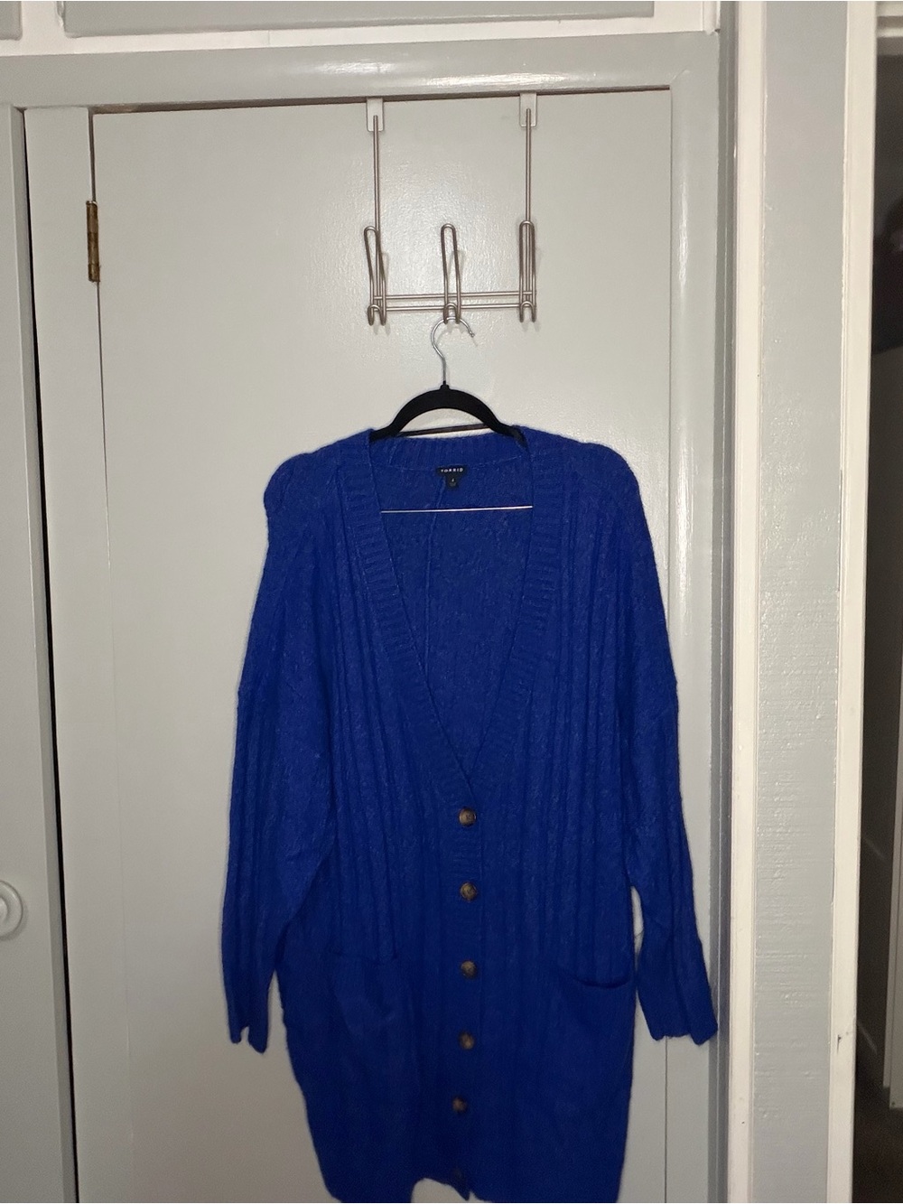 torrid Cobalt Blue Longline Button Cardigan